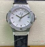 HB Factory Hublot Classic Fusion Rhonda Quartz Watch White Diamond 33mm-Knock off Hublot Watches